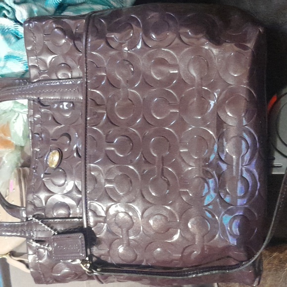 Coach Glossy Purple/Plum Tote - Picture 6 of 13